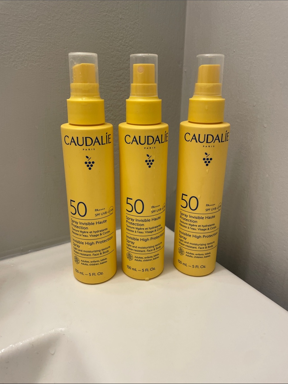 3 caudalie spf 50 spray 250ml bottles